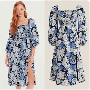 J.Crew Midi Blue Floral Dress